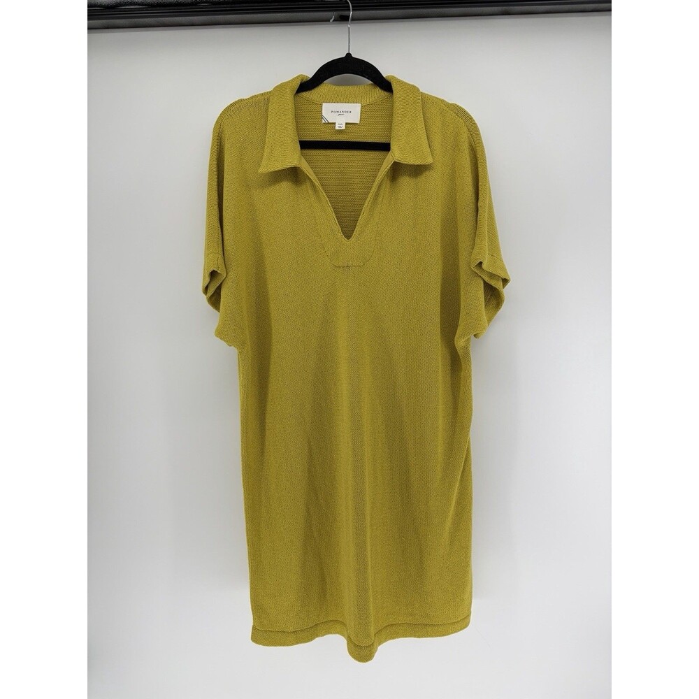 POMANDER PLACE Lemongrass Knit Maren Mini Polo Dress Size M/L EUC